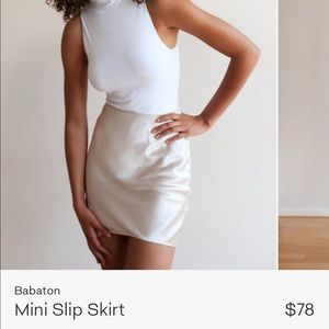 NWT Mini Slip Skirt in denude